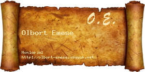 Olbort Emese névjegykártya